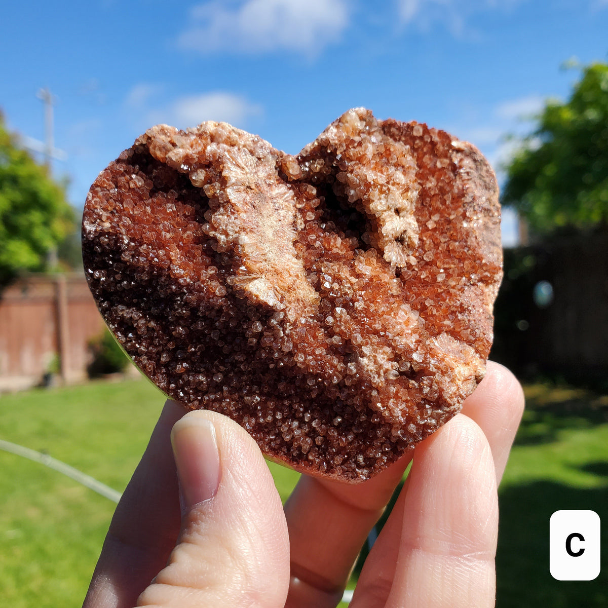 Sphalerite Druzy Heart - Protection, Grounding, Energy, Strength, Confidence - Pink Druzy Crystal Heart Healing Gemstone