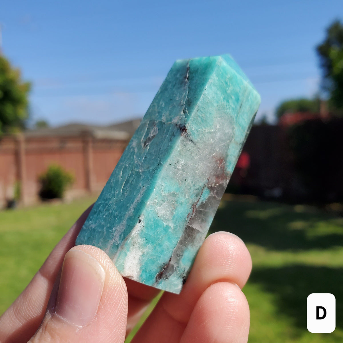 Amazonite Tower with Smoky Quartz - Calming, Courage, Truth, Compassion - Amazonite Crystal Point Generator Healing Gemstones
