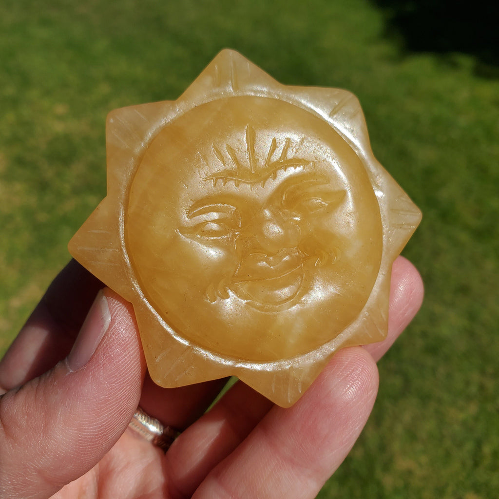 Orange Calcite Sun - Confidence, Self-Esteem, Creative & Sexual Energy - Calcite Crystal Sun Healing Crystals Gemstones