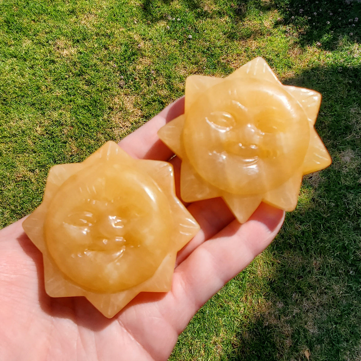 Orange Calcite Sun - Confidence, Self-Esteem, Creative & Sexual Energy - Calcite Crystal Sun Healing Crystals Gemstones