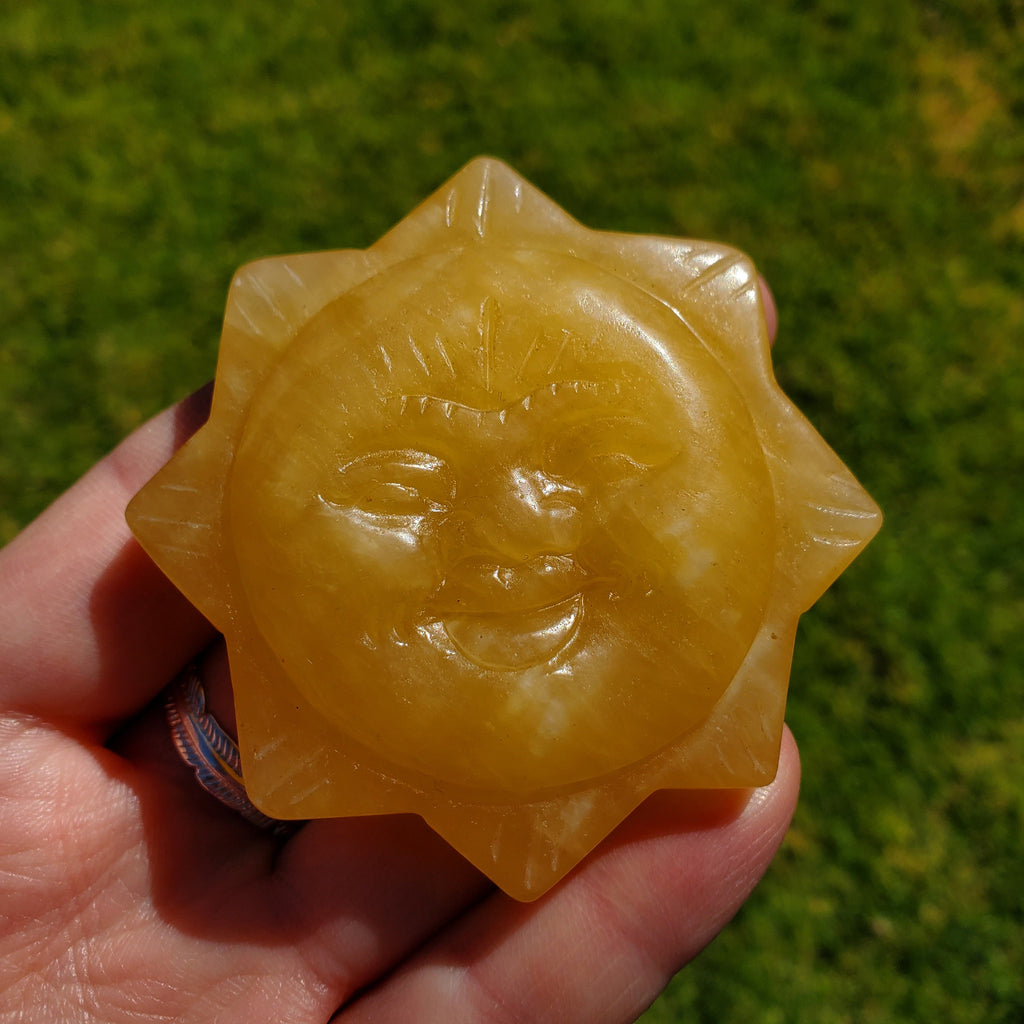 Orange Calcite Sun - Confidence, Self-Esteem, Creative & Sexual Energy - Calcite Crystal Sun Healing Crystals Gemstones