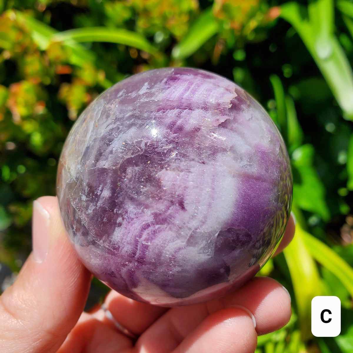 Flashy Rainbow Fluorite Spheres - Stability, Concentration, Protection - Fluorite Healing Balancing Crystals Gemstones Crystal Ball