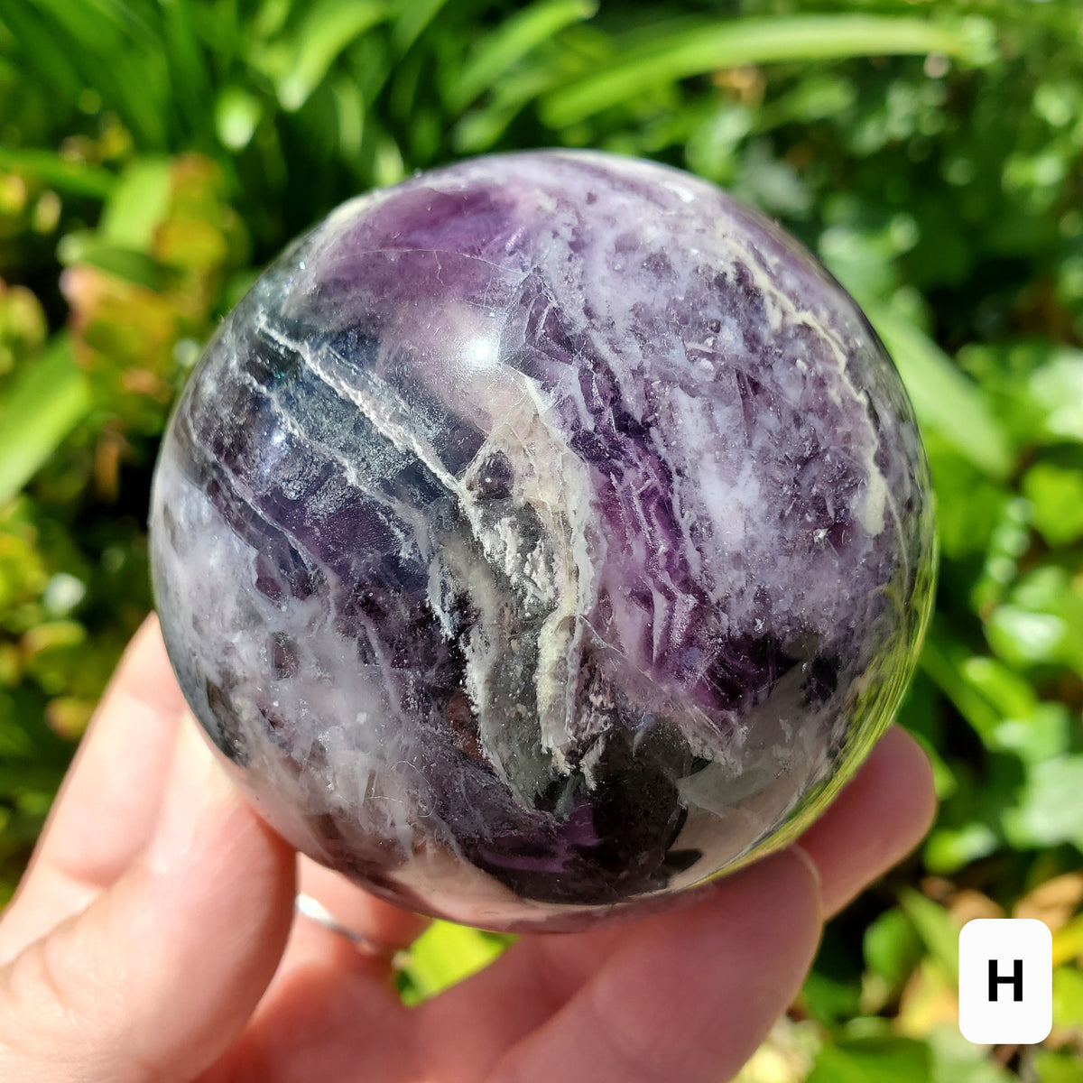 Flashy Rainbow Fluorite Spheres - Stability, Concentration, Protection - Fluorite Healing Balancing Crystals Gemstones Crystal Ball