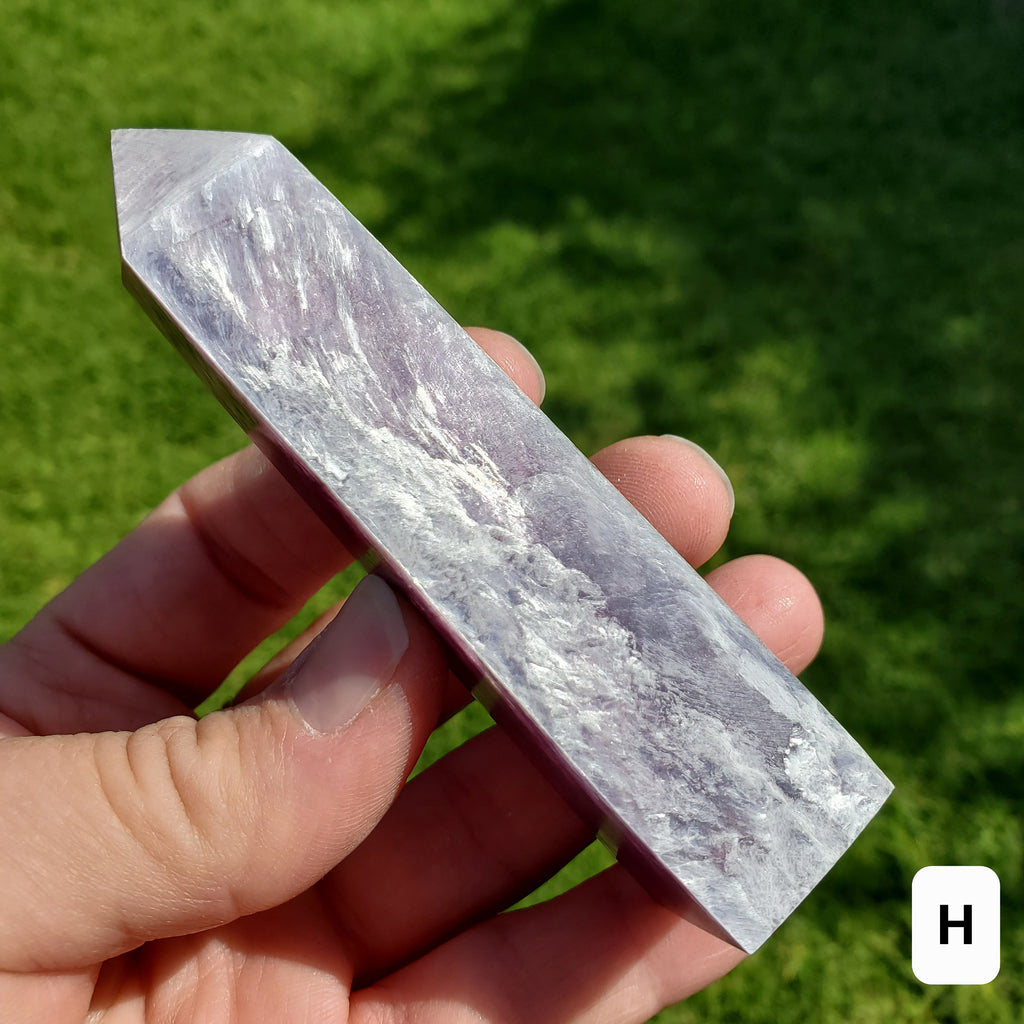 High Quality Lepidolite Tower - Gemmy Purple Mica Point - Transitions, Stress Relief, Calming - Mica Crystal Point Healing Stone