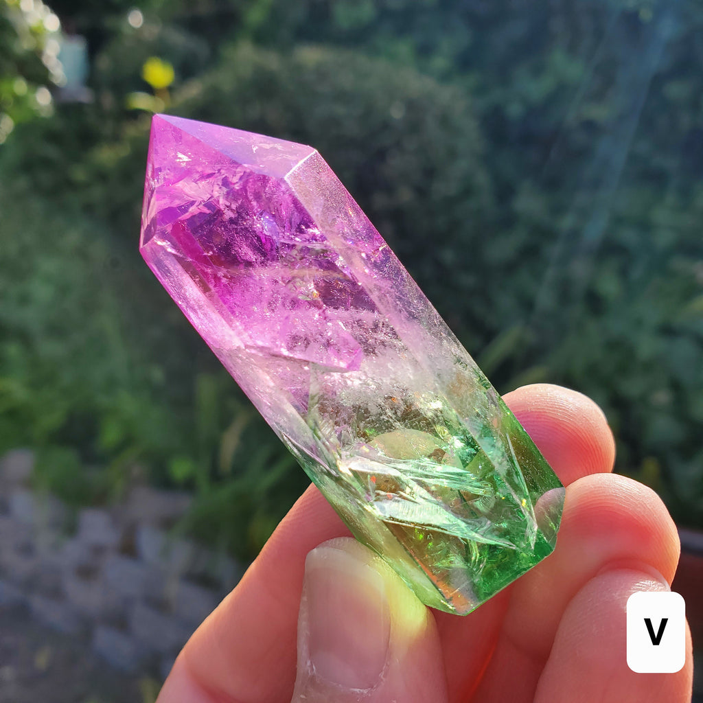 Aura Crackle Quartz Towers - Counteracts Negative, Energizes Positive Energy - Aura Quartz Point Crystal Healing Gemstones