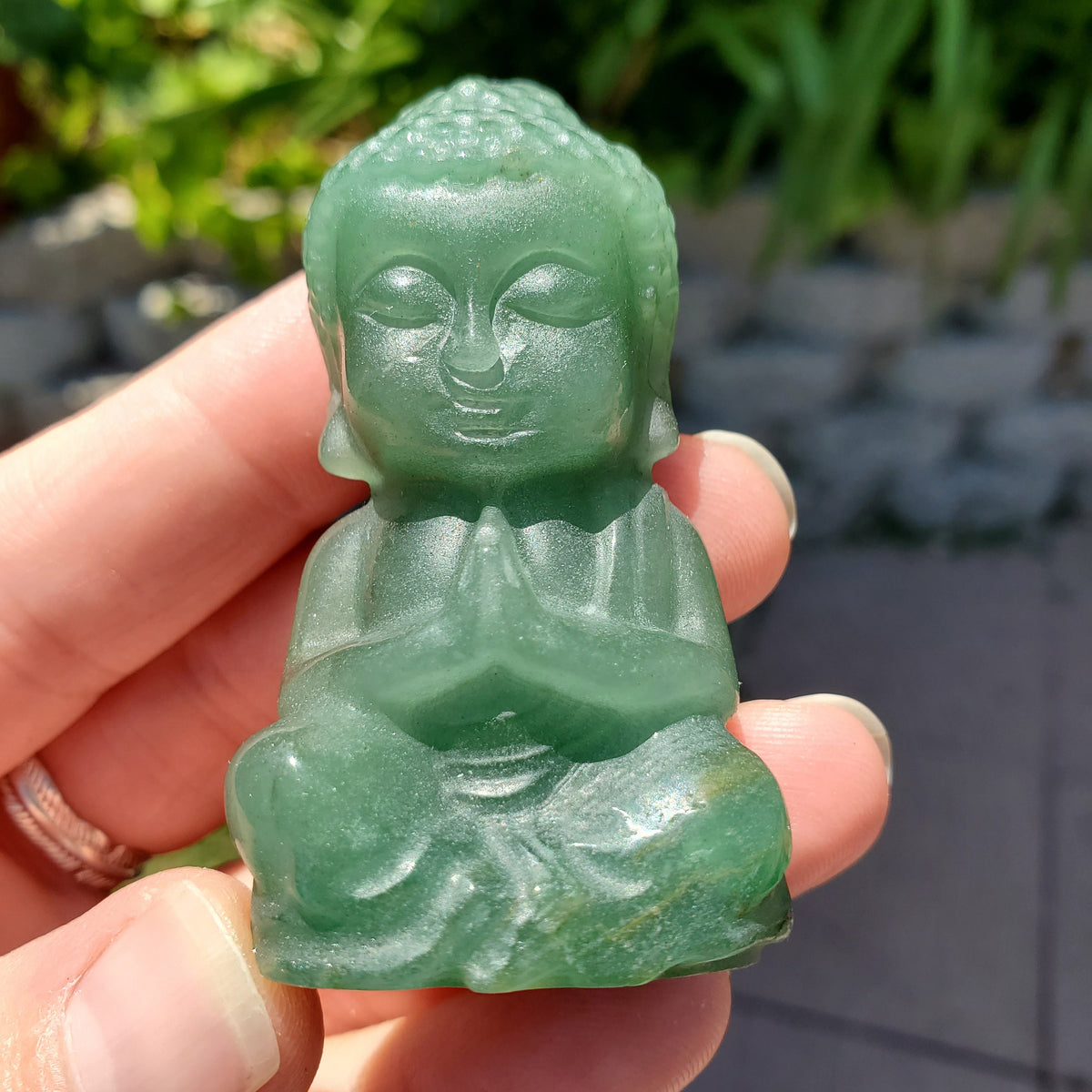 Green Aventurine Buddha - Prosperity, Manifestation, Wealth - Carved Buddha Stone Healing Crystals Gemstones