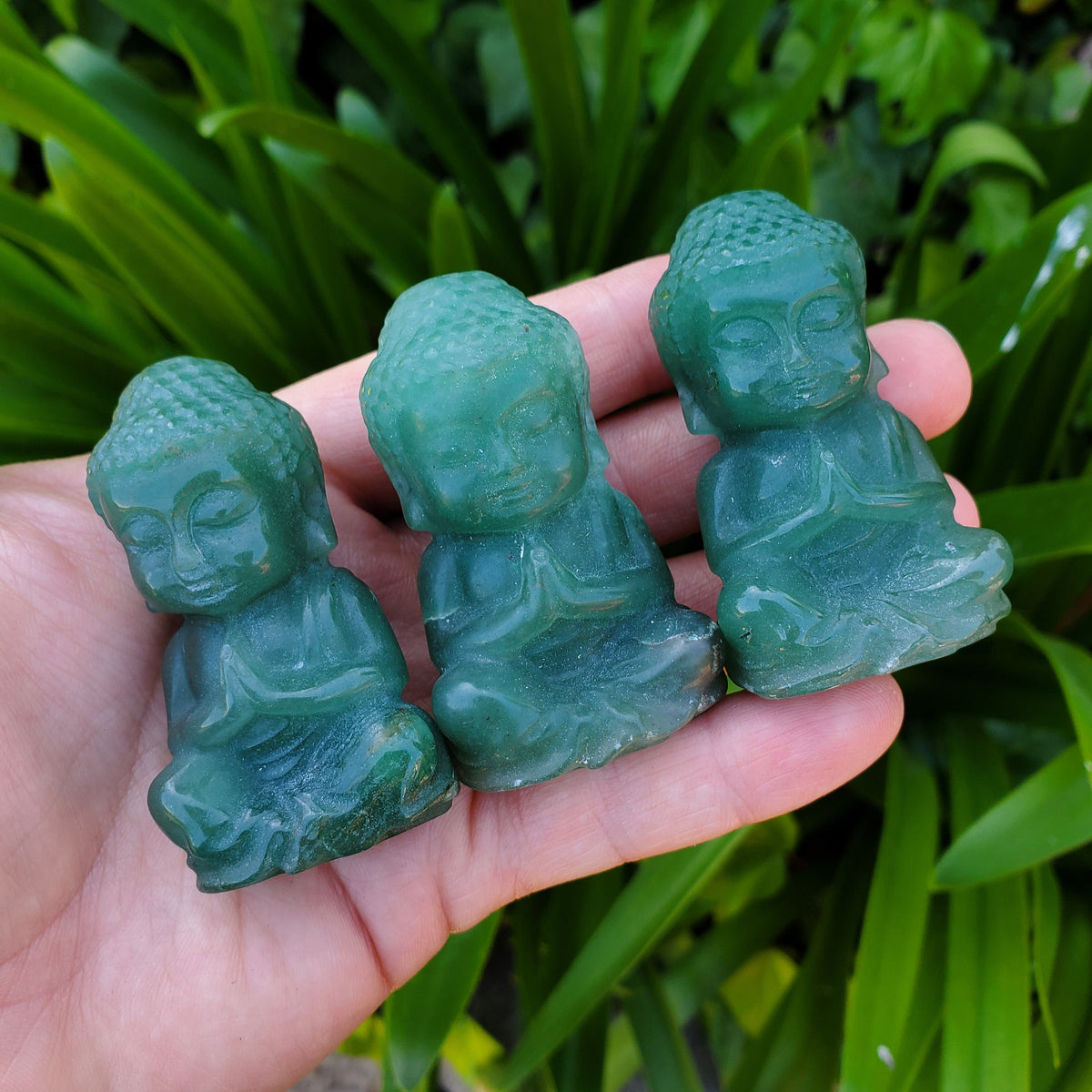 Green Aventurine Buddha - Prosperity, Manifestation, Wealth - Carved Buddha Stone Healing Crystals Gemstones
