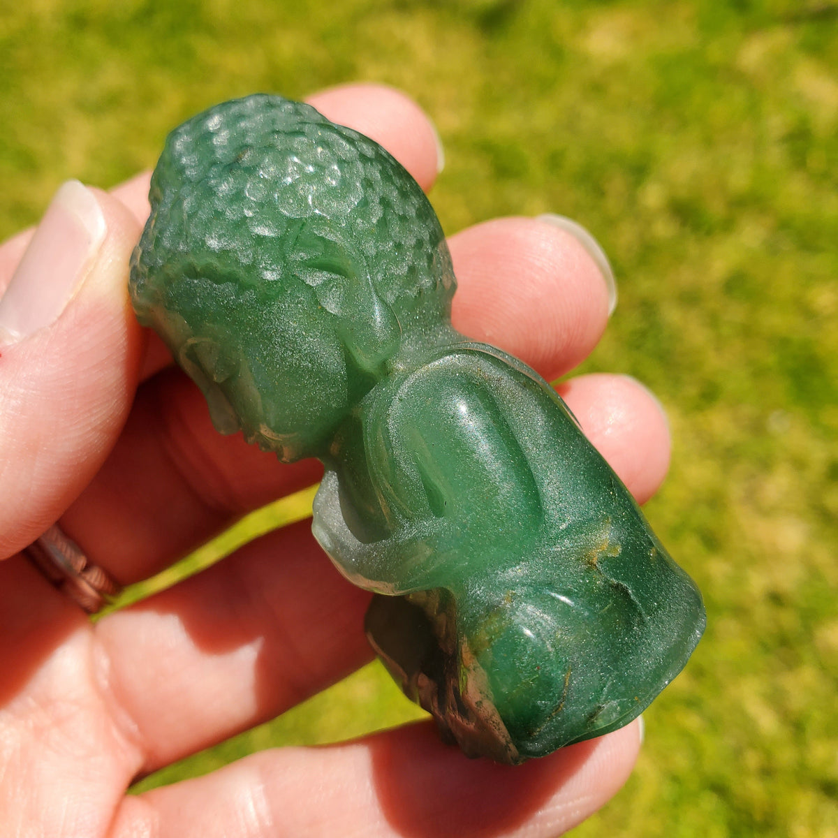 Green Aventurine Buddha - Prosperity, Manifestation, Wealth - Carved Buddha Stone Healing Crystals Gemstones