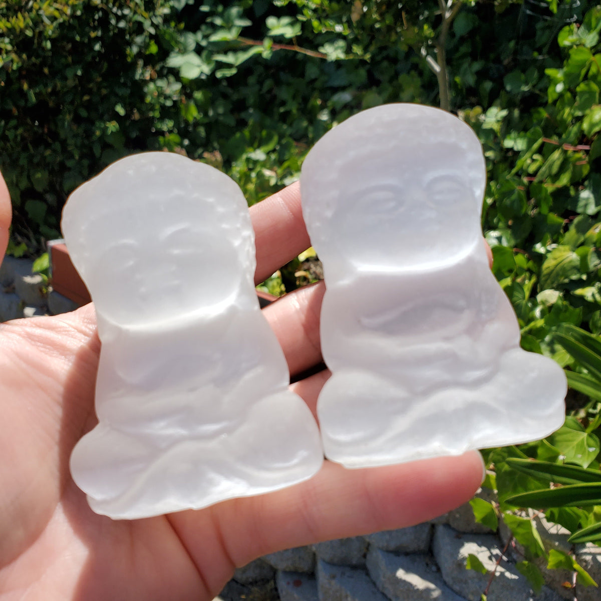 Chunky Selenite Buddha - Tranquility, Blessings, Love & Light - Satin Spar Selenite Crystal Buddha Carving Healing Gemstone