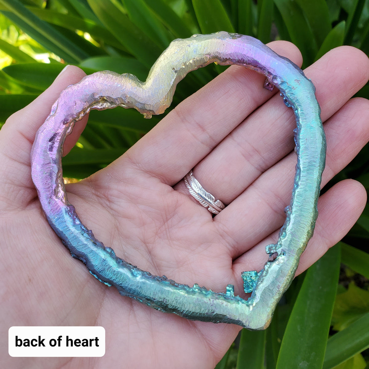 Big Bismuth Heart - Togetherness, Helps Bond Relationships, Strengthens Visualizations - Carved Heart Healing Gemstone