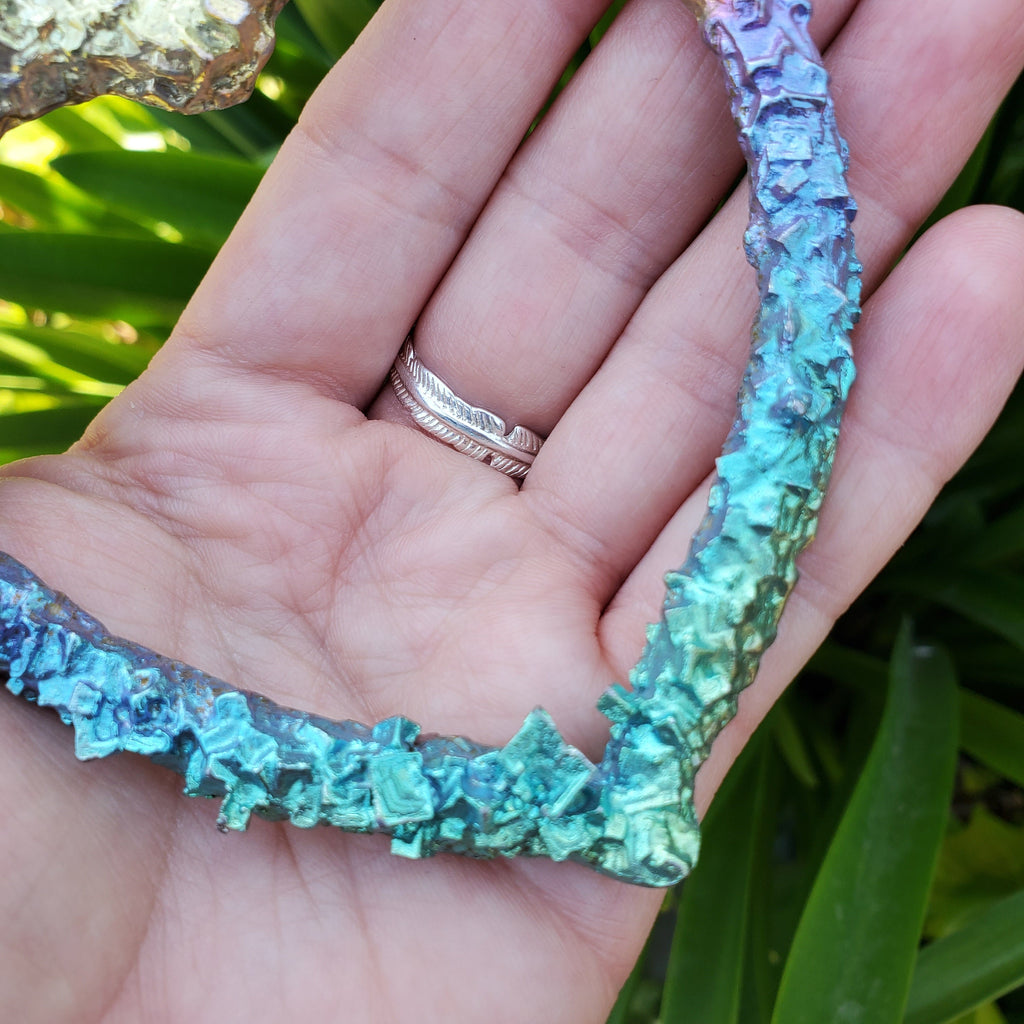 Big Bismuth Heart - Togetherness, Helps Bond Relationships, Strengthens Visualizations - Carved Heart Healing Gemstone
