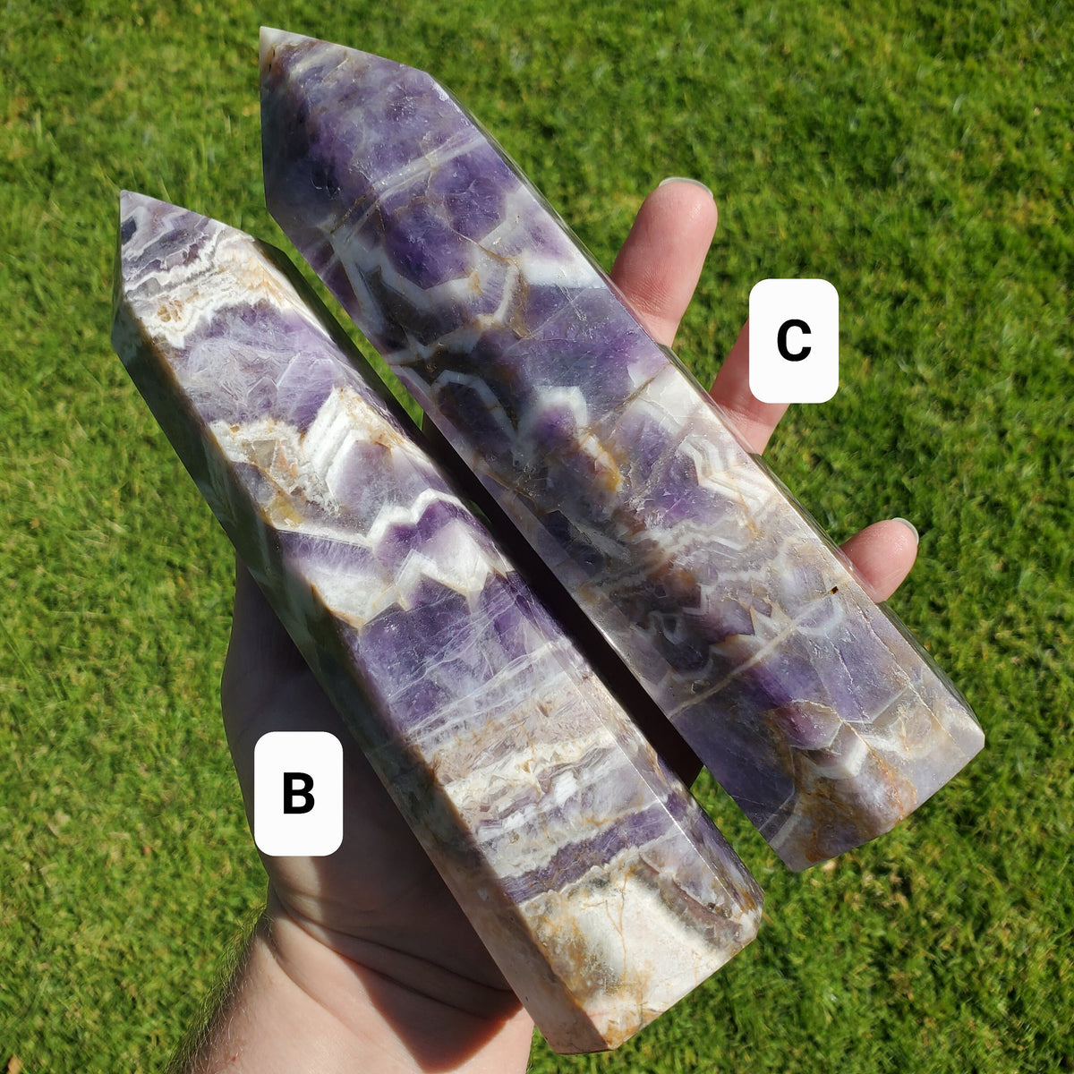 Chunky Dream Amethyst Tower - Calming, Energetic Protection, Positivity, Divine Love - Purple Amethyst Generator Crystal Healing Gemstones