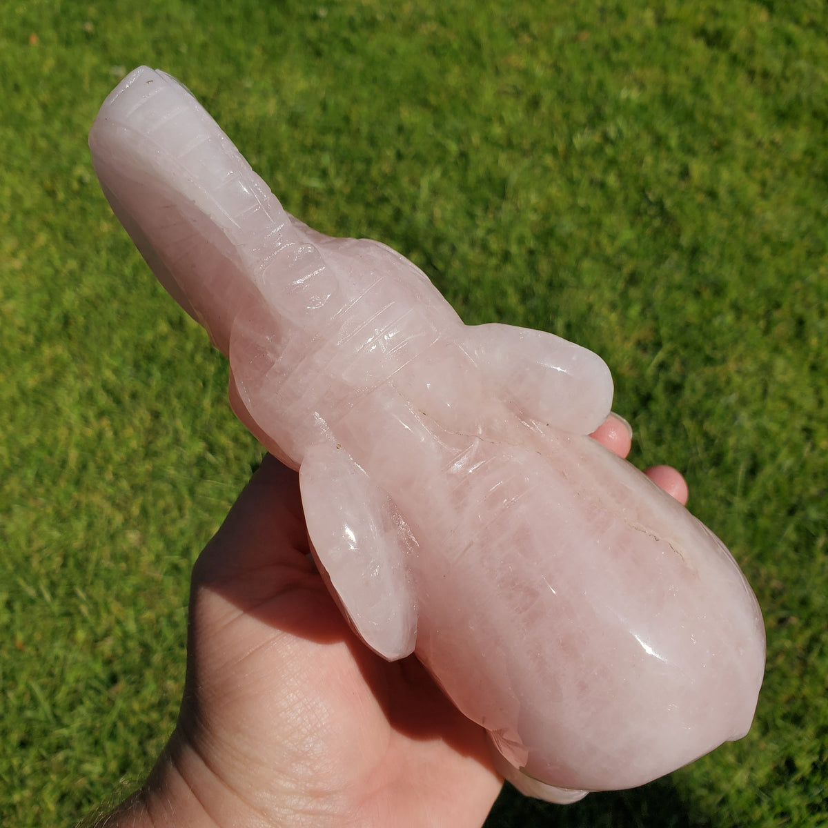 Big Rose Quartz Elephant - Unconditional Love, Compassion, Forgiveness - Pink Crystal Elephant Healing Crystals Gemstones