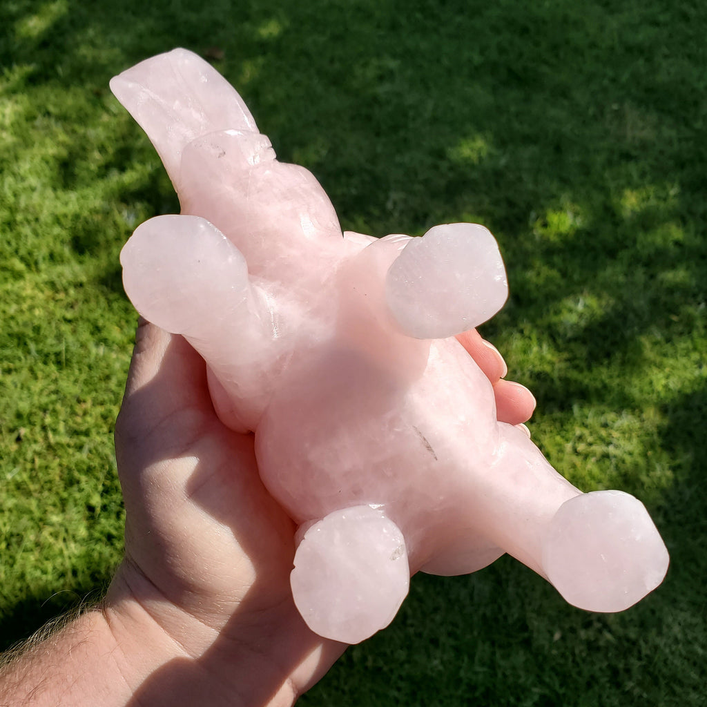 Big Rose Quartz Elephant - Unconditional Love, Compassion, Forgiveness - Pink Crystal Elephant Healing Crystals Gemstones