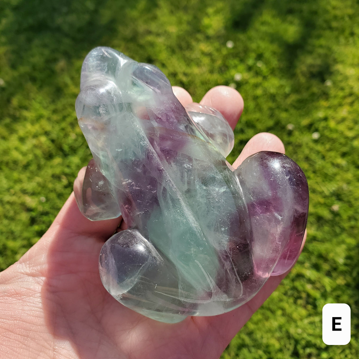 Chunky Rainbow Fluorite Frog - Mental Clarity, Balance, Energetic Protection, Positivity - Fluorite Crystal Frog Healing Gemstone