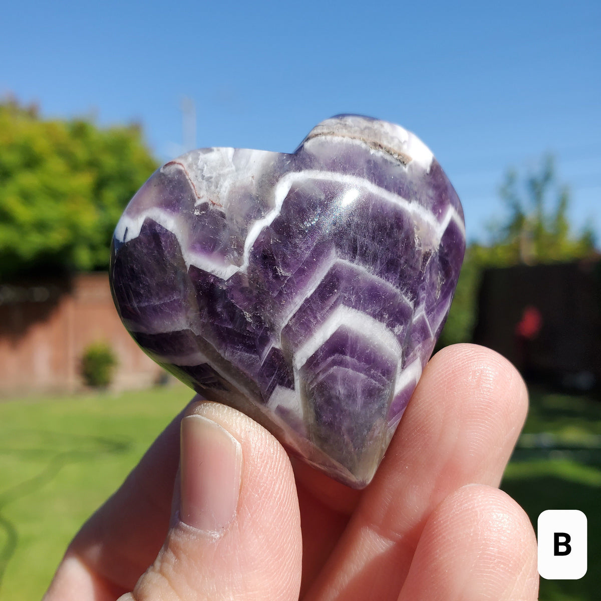 Small Dream Amethyst Puffy Heart - Calming, Energetic Protection, Positivity, Divine Love - Purple Amethyst Crystal Heart Healing Gemstone