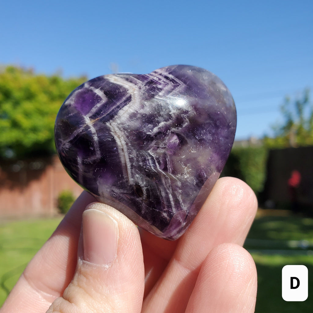 Small Dream Amethyst Puffy Heart - Calming, Energetic Protection, Positivity, Divine Love - Purple Amethyst Crystal Heart Healing Gemstone