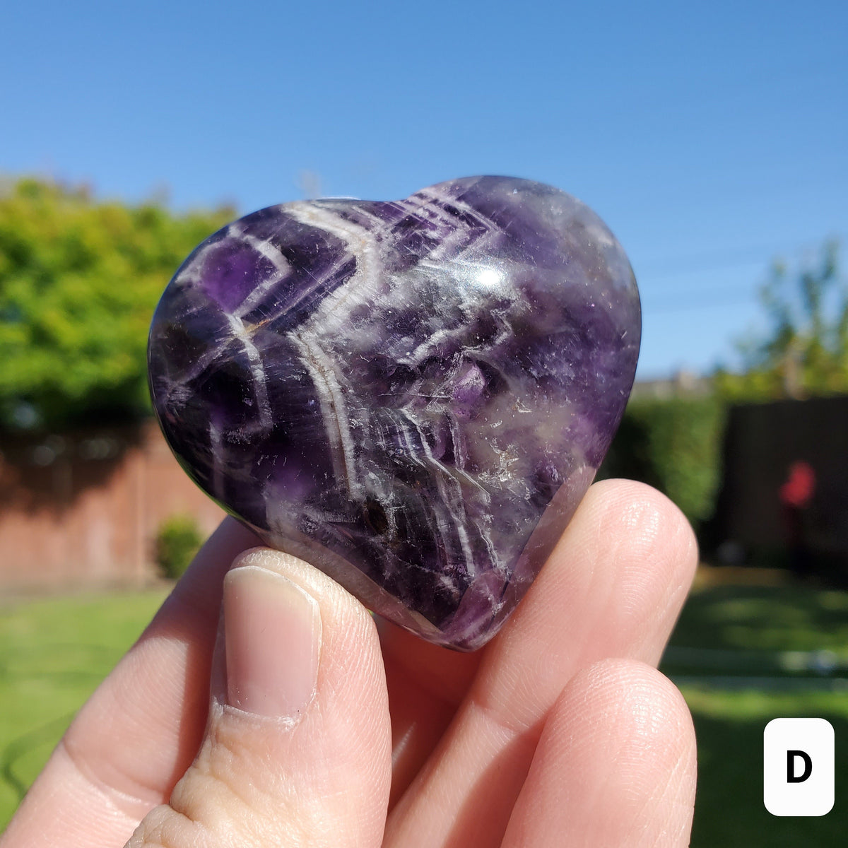 Small Dream Amethyst Puffy Heart - Calming, Energetic Protection, Positivity, Divine Love - Purple Amethyst Crystal Heart Healing Gemstone