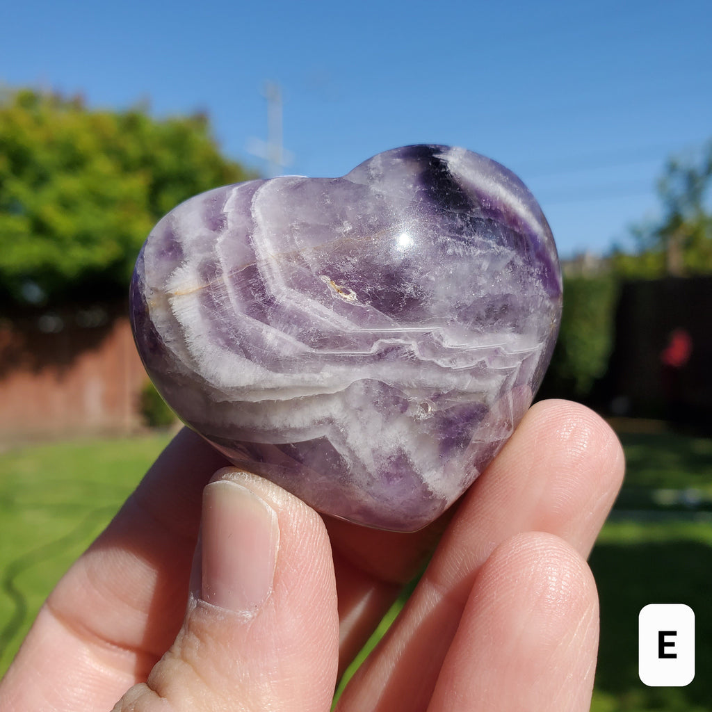 Small Dream Amethyst Puffy Heart - Calming, Energetic Protection, Positivity, Divine Love - Purple Amethyst Crystal Heart Healing Gemstone