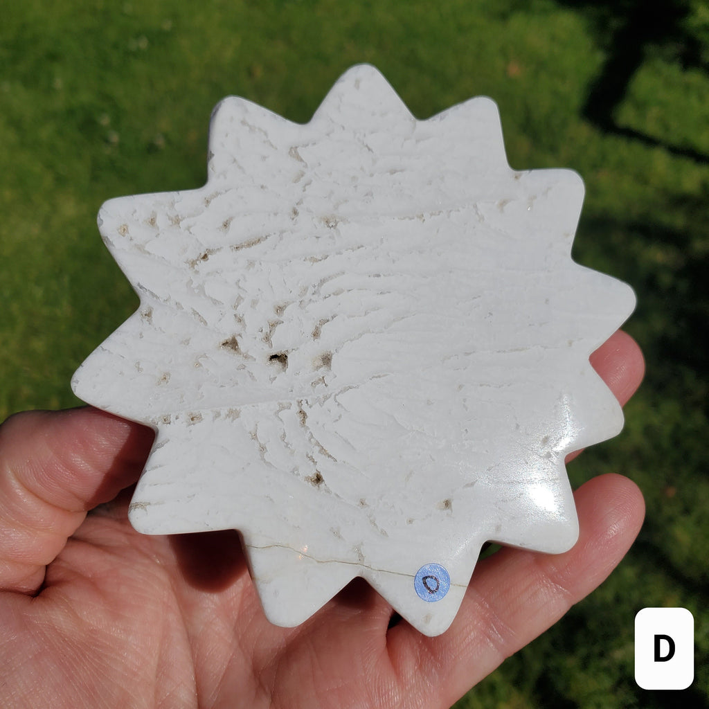 Snow Agate Sun - Balances Females Ying Yang Energy, Opens Door to Opportunity - White Plume Agate Crystal Sun Healing Gemstone