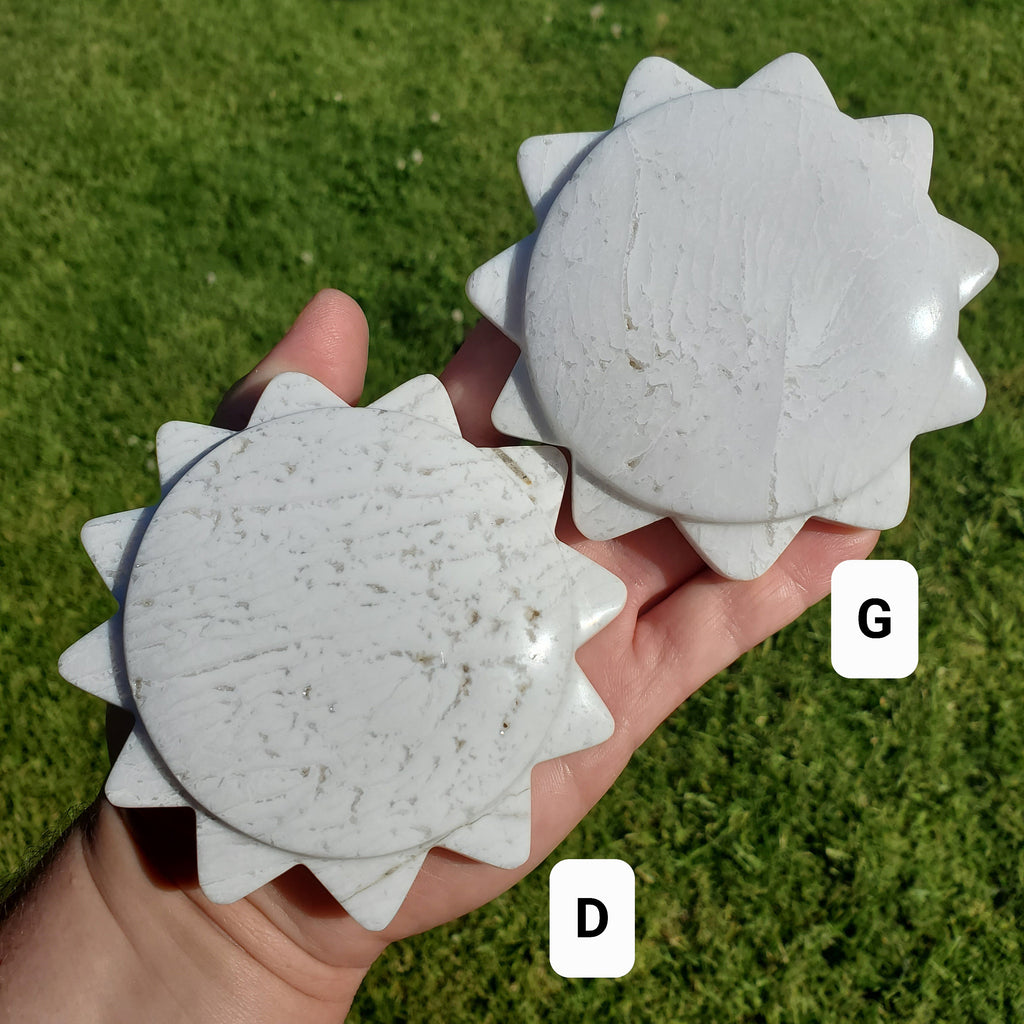 Snow Agate Sun - Balances Females Ying Yang Energy, Opens Door to Opportunity - White Plume Agate Crystal Sun Healing Gemstone
