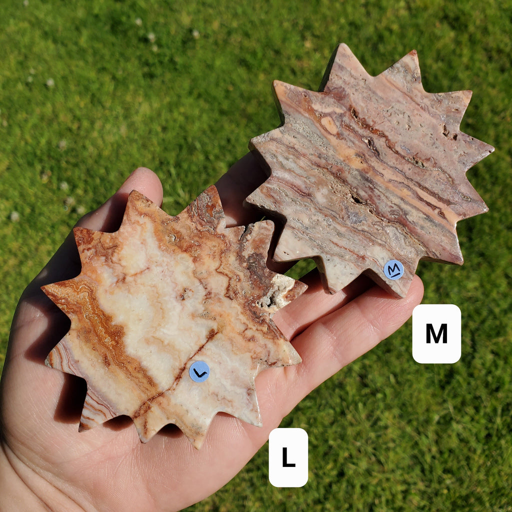 Pink Lace Agate Sun - Balance of the Physical, Mental, Emotional - Pink Agate Crystal Sun Carving Healing Gemstone