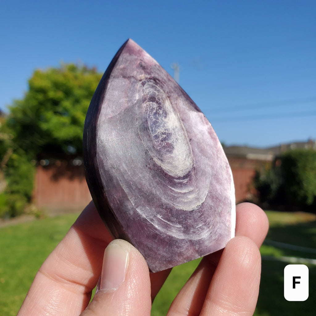 Flashy Mica Flame - High Quality Purple Mica - Helps Through Transitions, Stress Relief, Calming - Flashy Lepidolite Flame Healing Gemstone