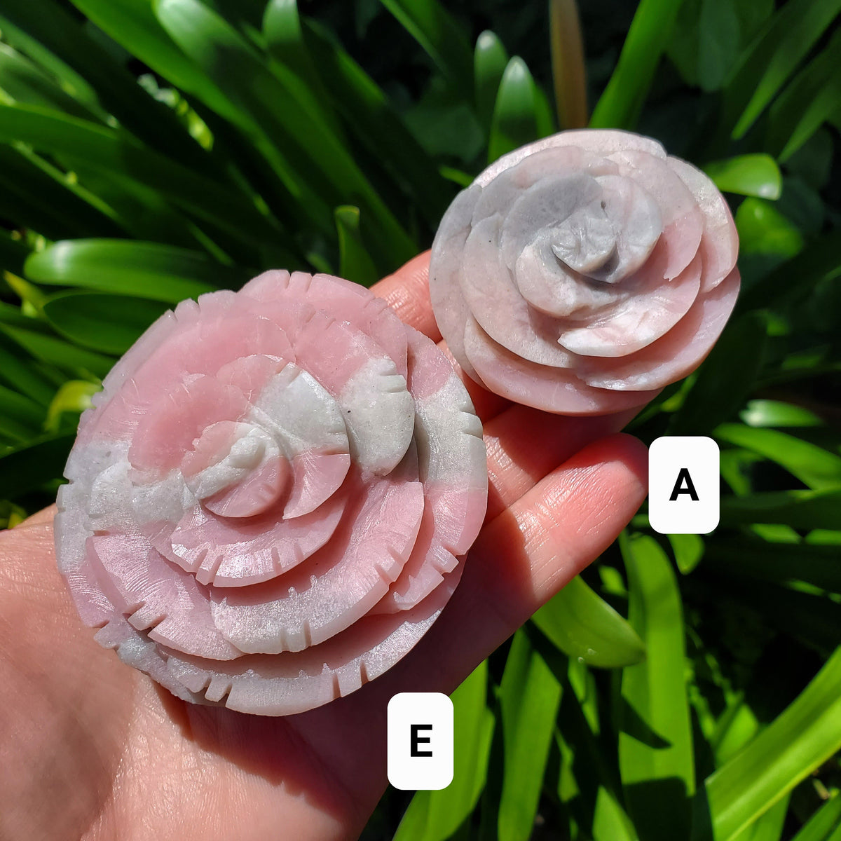 Cute Pink Opal Flower - Activates Heart Chakra, Strengthens Connection To Yourself, Individuality - Pink Crystal Flower Carving Gemstone