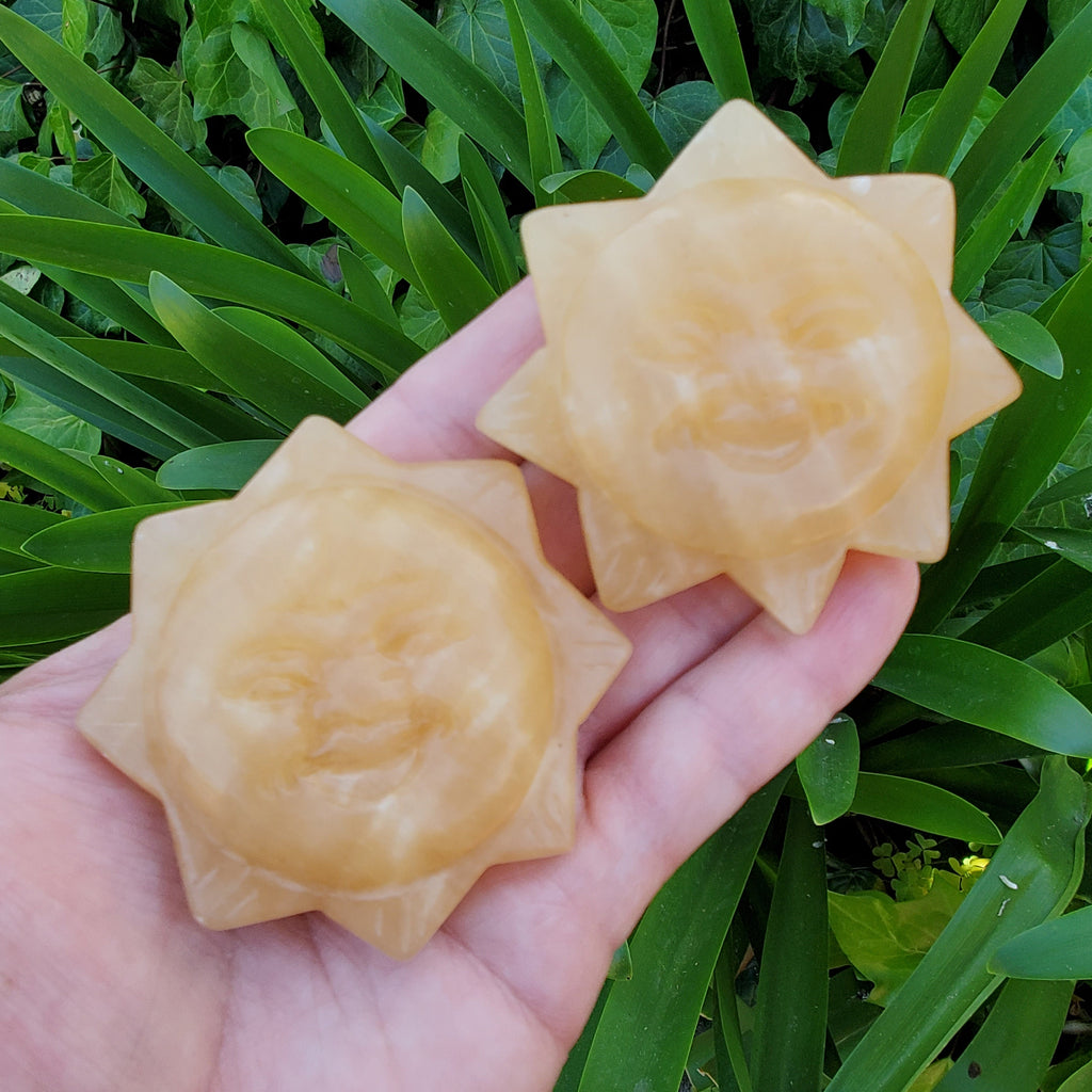 Orange Calcite Sun - Confidence, Self-Esteem, Creative & Sexual Energy - Calcite Crystal Sun Healing Crystals Gemstones