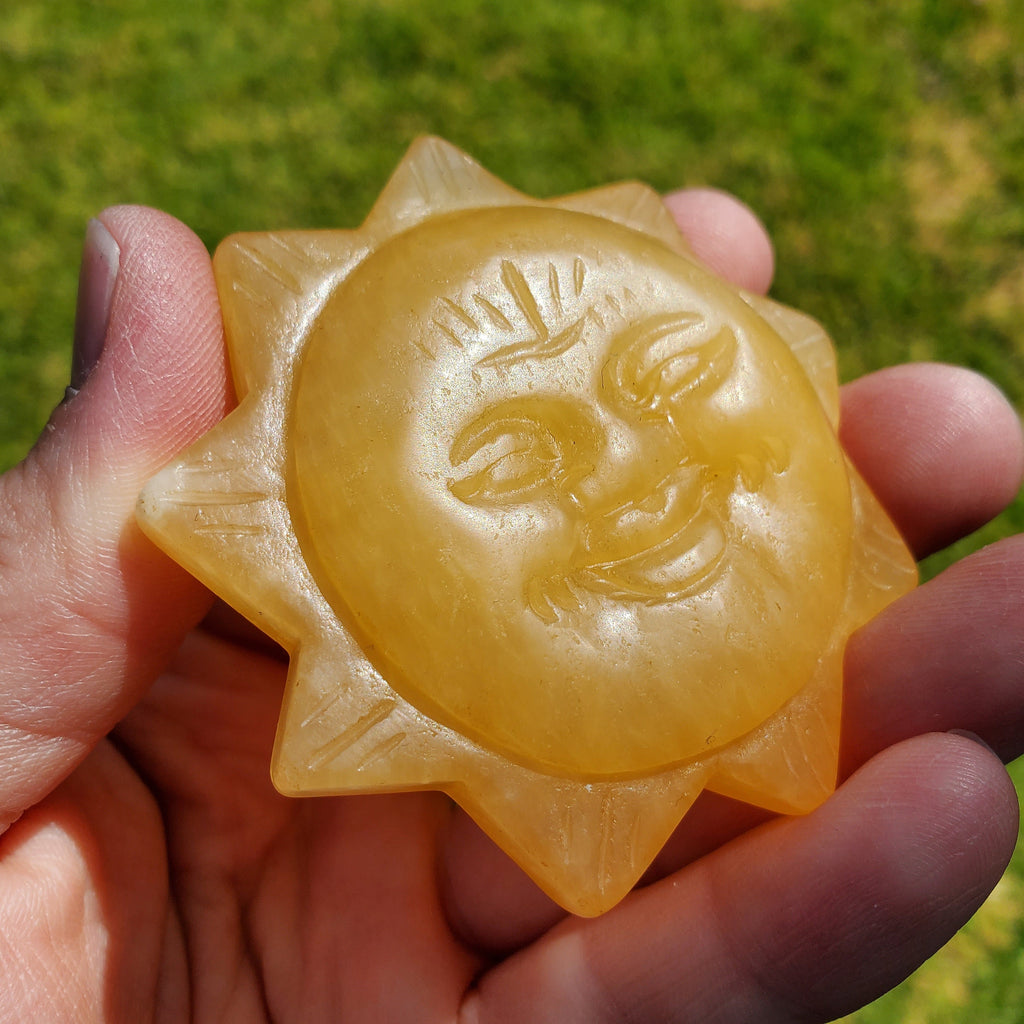 Orange Calcite Sun - Confidence, Self-Esteem, Creative & Sexual Energy - Calcite Crystal Sun Healing Crystals Gemstones