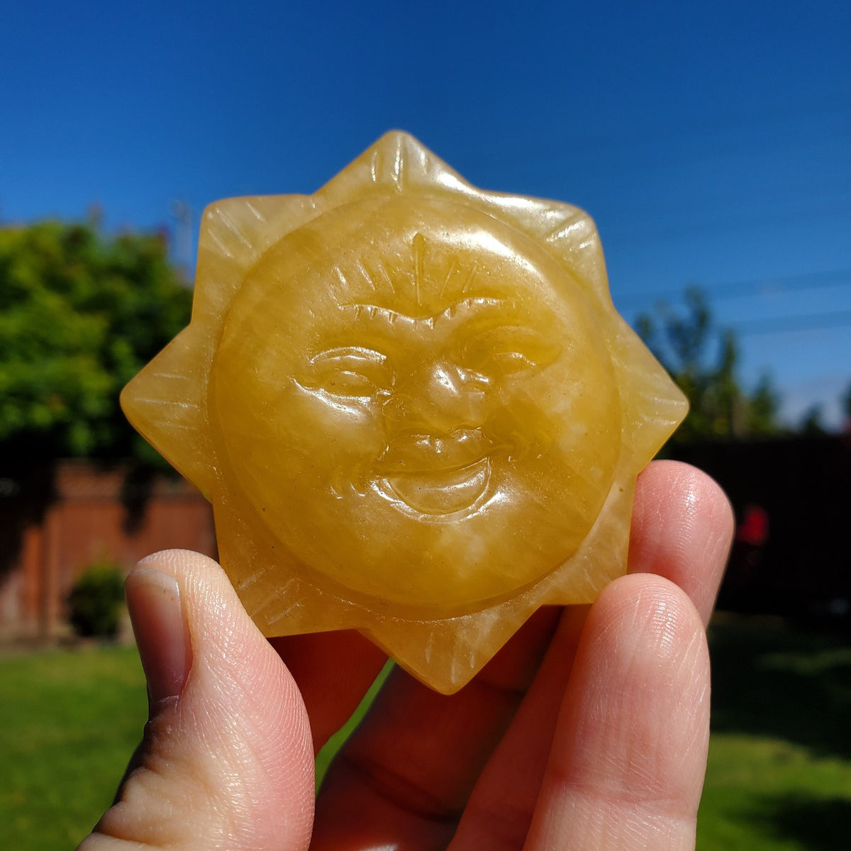 Orange Calcite Sun - Confidence, Self-Esteem, Creative & Sexual Energy - Calcite Crystal Sun Healing Crystals Gemstones