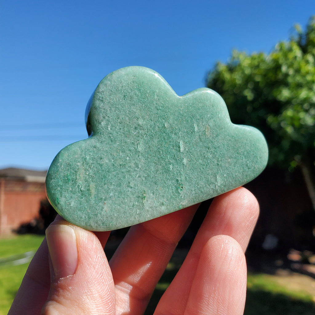 Green Aventurine Cloud - Manifestation, Prosperity, Wealth, Luck - Crystal Cloud Carving Healing Gemstones