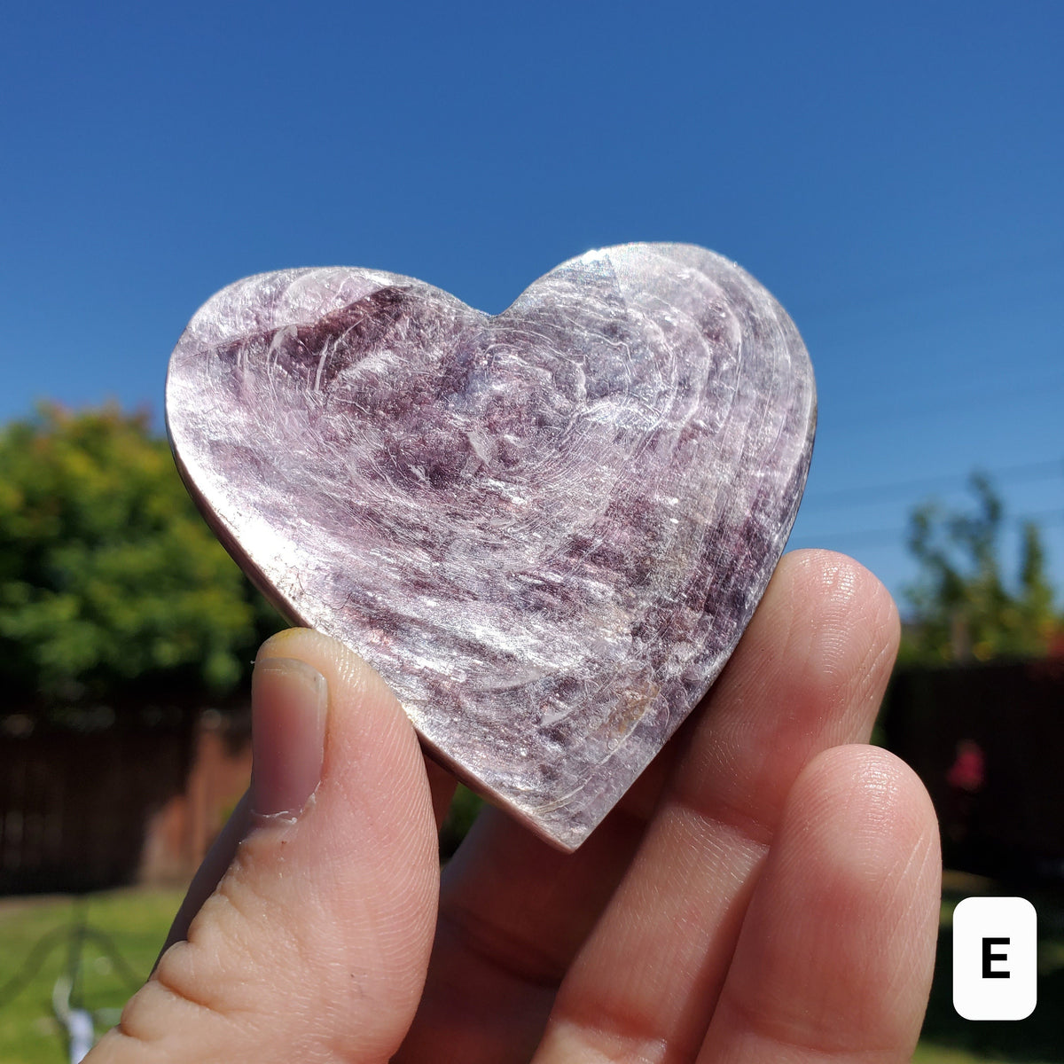 Flashy Mica Heart - High Quality Purple Mica - Helps Through Transitions, Stress Relief, Calming - Flashy Lepidolite Heart Healing Gemstone