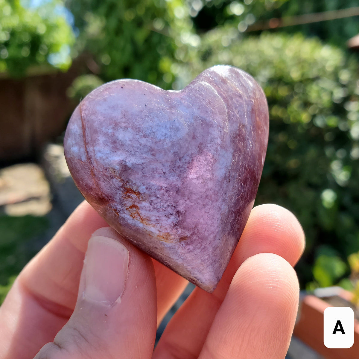 Flashy Mica Heart - High Quality Purple Mica - Helps Through Transitions, Stress Relief, Calming - Flashy Lepidolite Heart Healing Gemstone