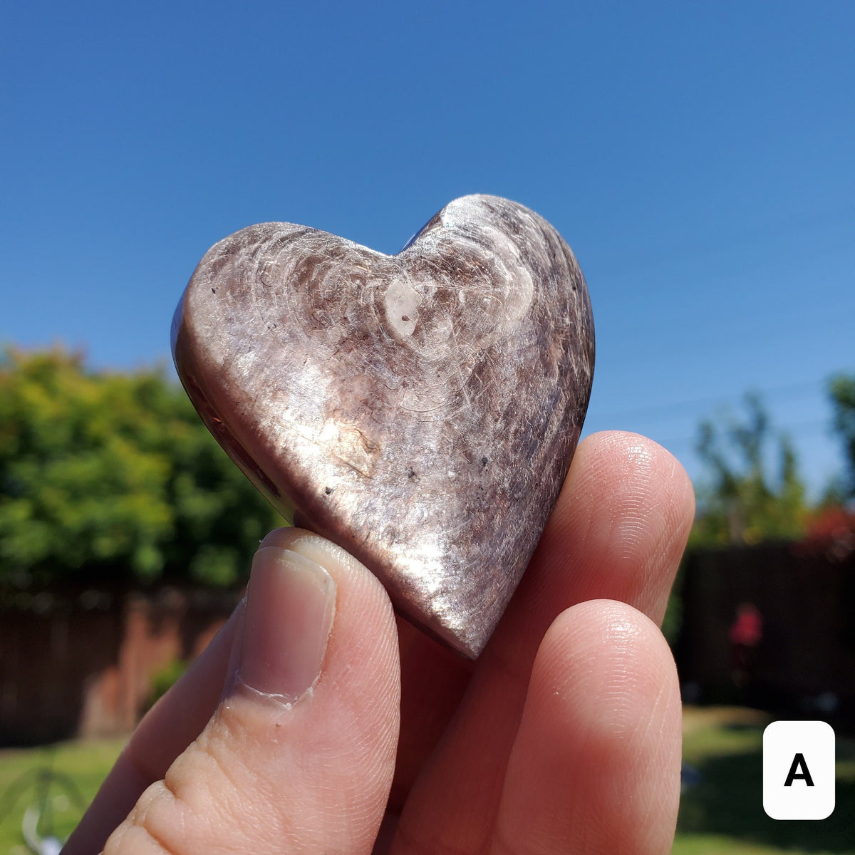 Flashy Mica Heart - High Quality Purple Mica - Helps Through Transitions, Stress Relief, Calming - Flashy Lepidolite Heart Healing Gemstone