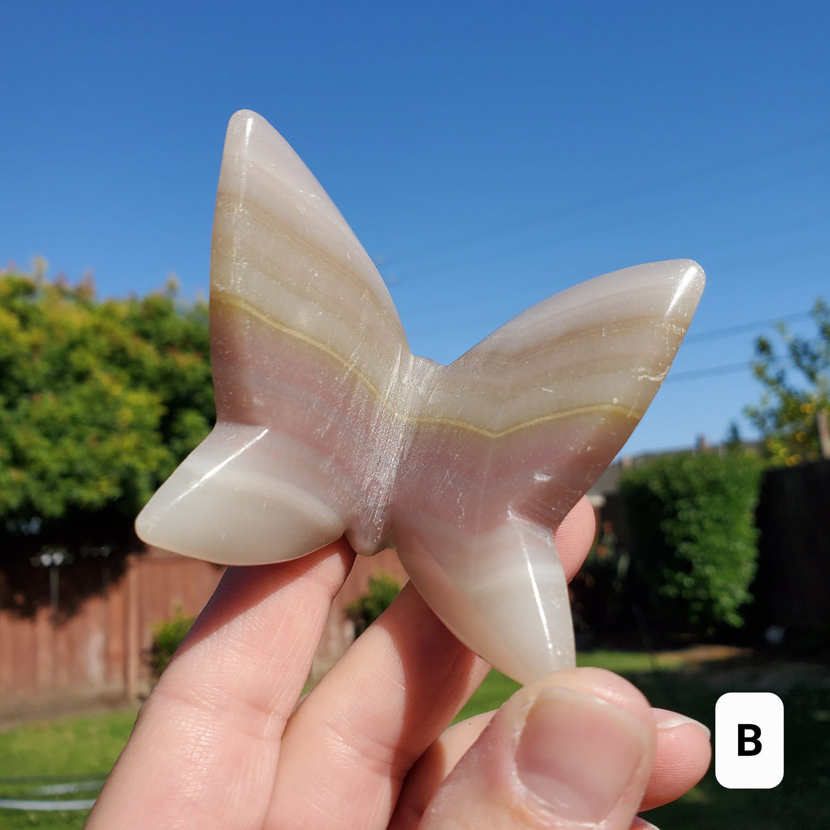 Pink Banded Calcite Butterfly - Emotional Healing, Pure Love, Happiness, Soothing - 3D Crystal Butterfly Stone Healing Crystals Gemstones