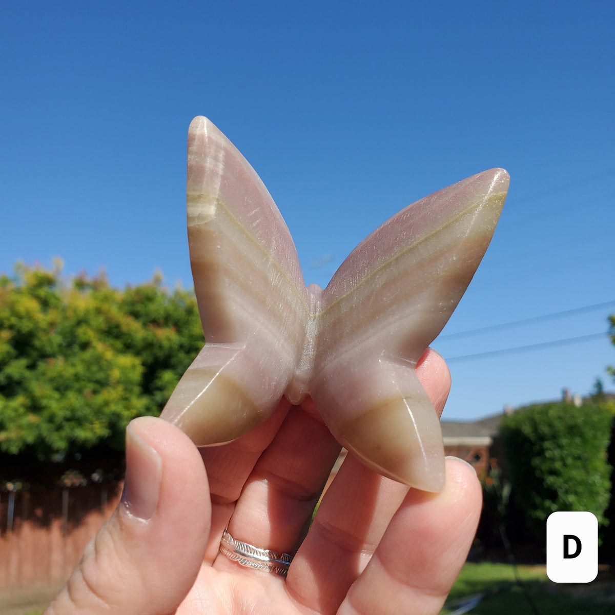 Pink Banded Calcite Butterfly - Emotional Healing, Pure Love, Happiness, Soothing - 3D Crystal Butterfly Stone Healing Crystals Gemstones
