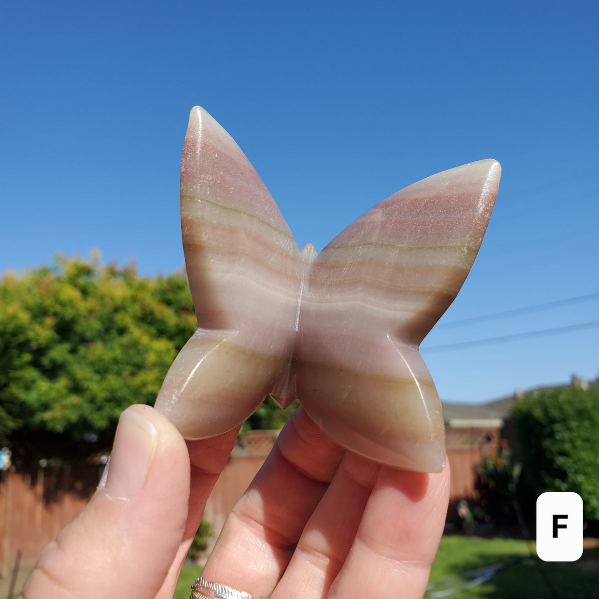 Pink Banded Calcite Butterfly - Emotional Healing, Pure Love, Happiness, Soothing - 3D Crystal Butterfly Stone Healing Crystals Gemstones