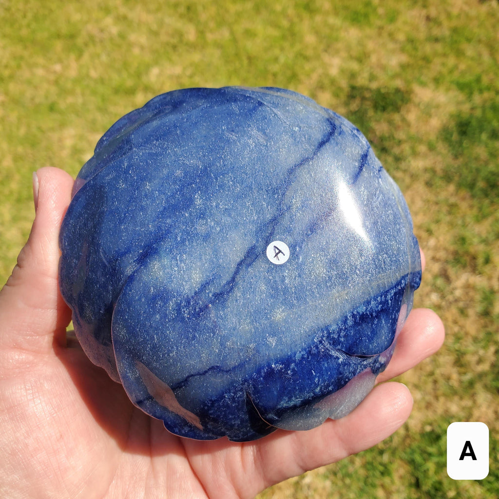 Big Blue Aventurine Rose - Self-Discipline, Inner Strength, Communication - Aventurine Crystal Flower Healing Gemstones