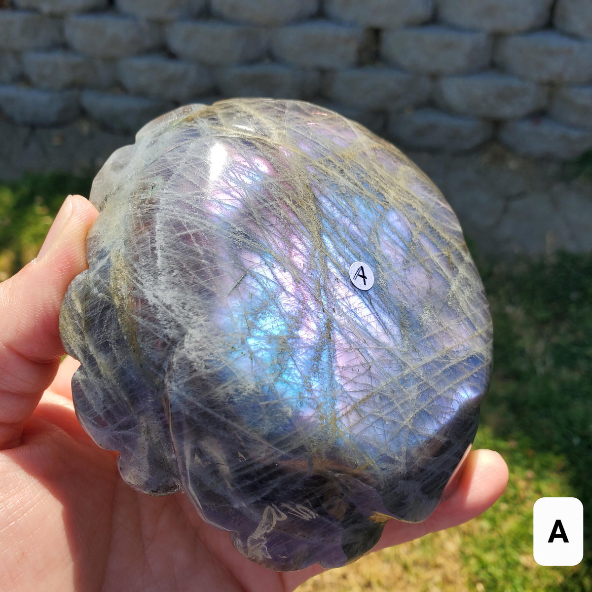 Big Flashy Labradorite Flower - Awareness, Connection, Intuition - Crystal Rose Lab Rose Carving Healing Crystal Gemstone Statement Display