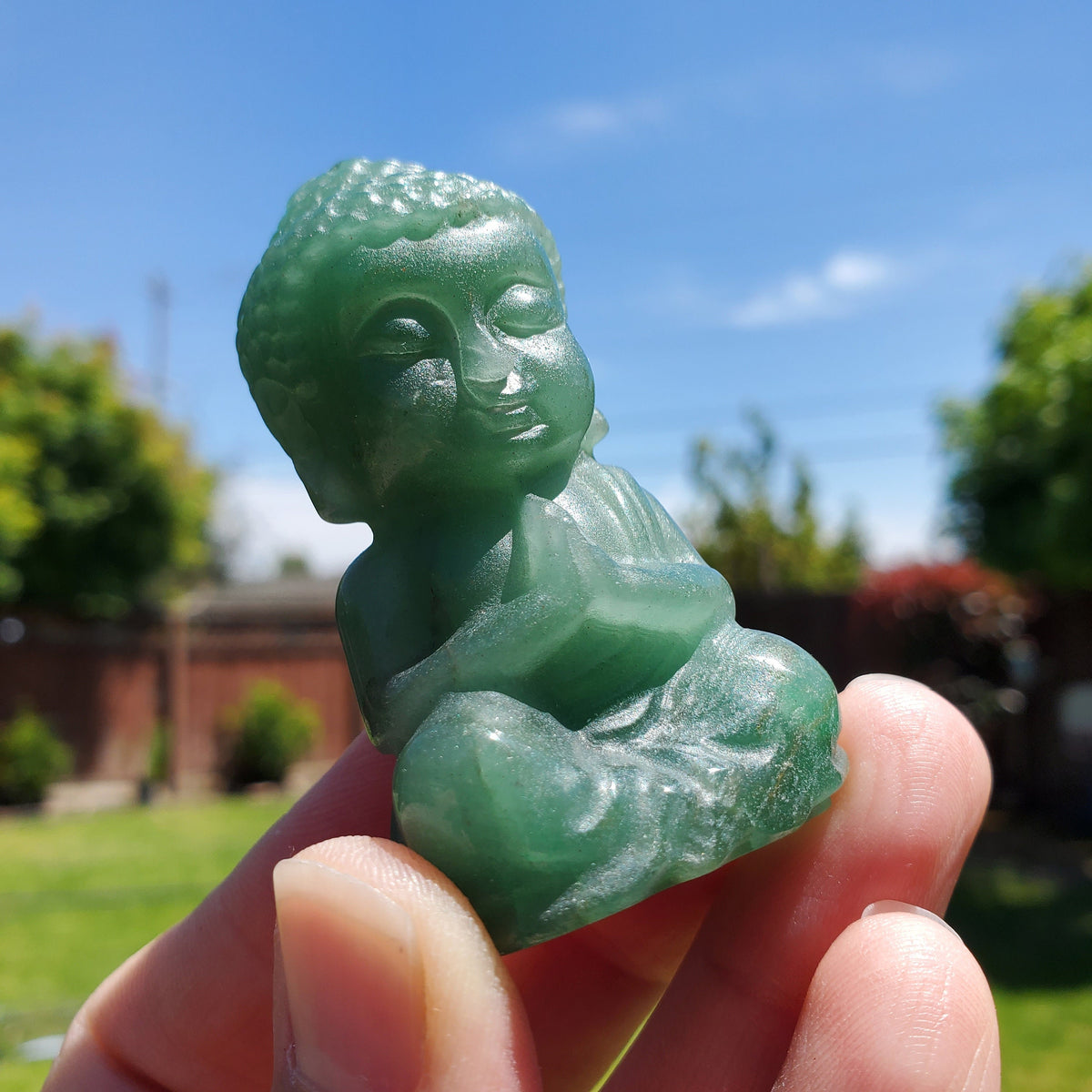 Green Aventurine Buddha - Prosperity, Manifestation, Wealth - Carved Buddha Stone Healing Crystals Gemstones