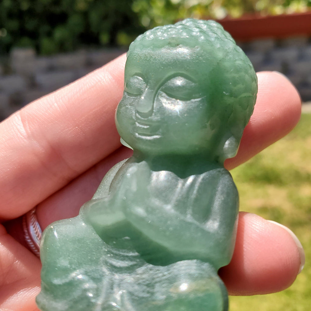 Green Aventurine Buddha - Prosperity, Manifestation, Wealth - Carved Buddha Stone Healing Crystals Gemstones