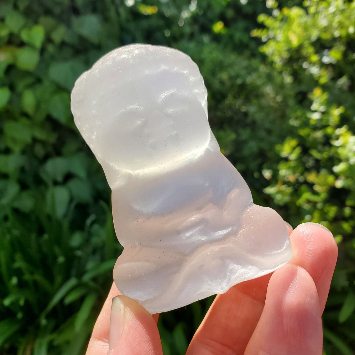 Chunky Selenite Buddha - Tranquility, Blessings, Love & Light - Satin Spar Selenite Crystal Buddha Carving Healing Gemstone