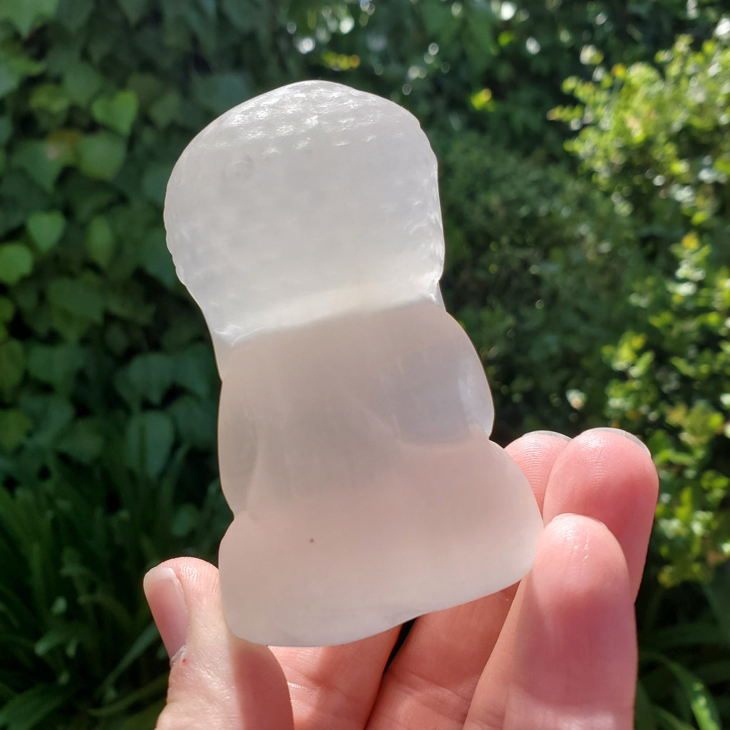 Chunky Selenite Buddha - Tranquility, Blessings, Love & Light - Satin Spar Selenite Crystal Buddha Carving Healing Gemstone