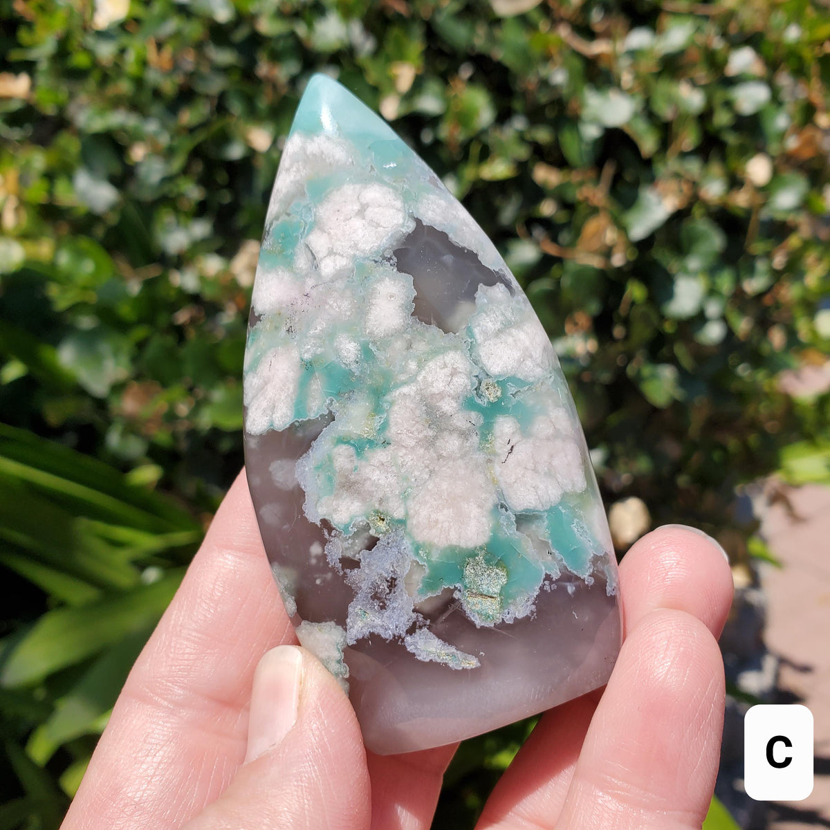 Green Flower Agate Flame - Gentle, Nourishing, Growth, New Beginnings - Flower Agate Crystal Flame Healing Gemstone