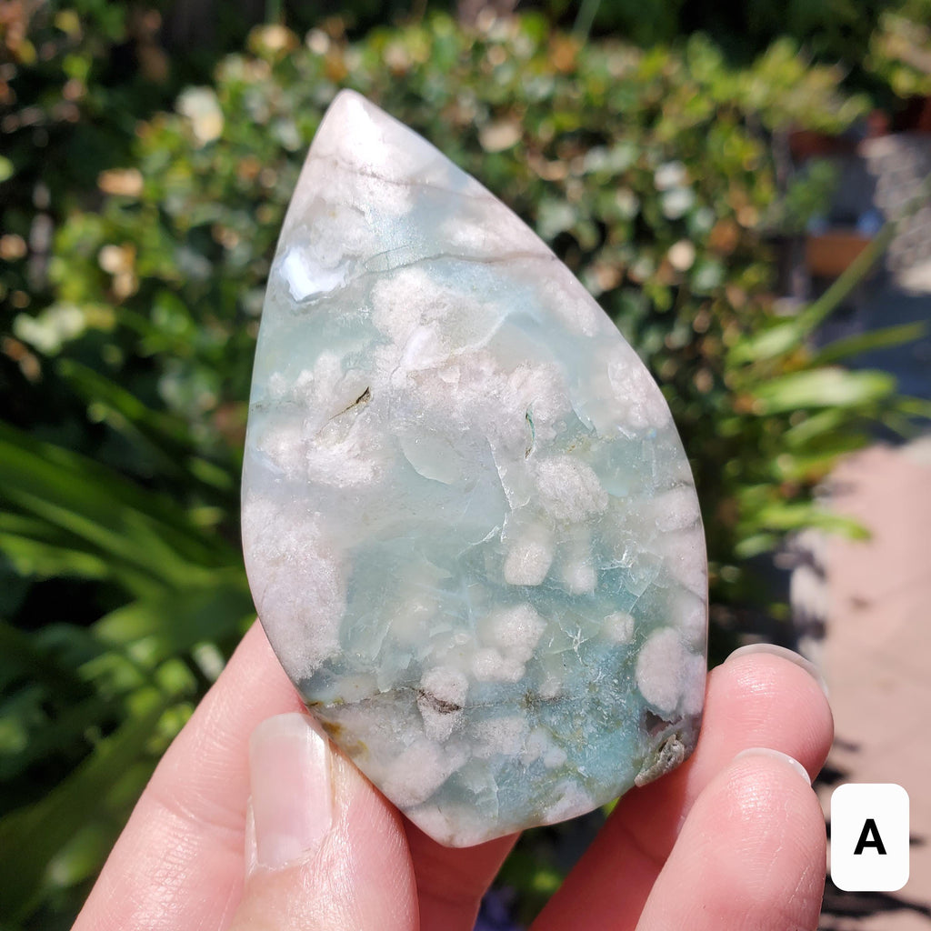 Green Flower Agate Flame - Gentle, Nourishing, Growth, New Beginnings - Flower Agate Crystal Flame Healing Gemstone