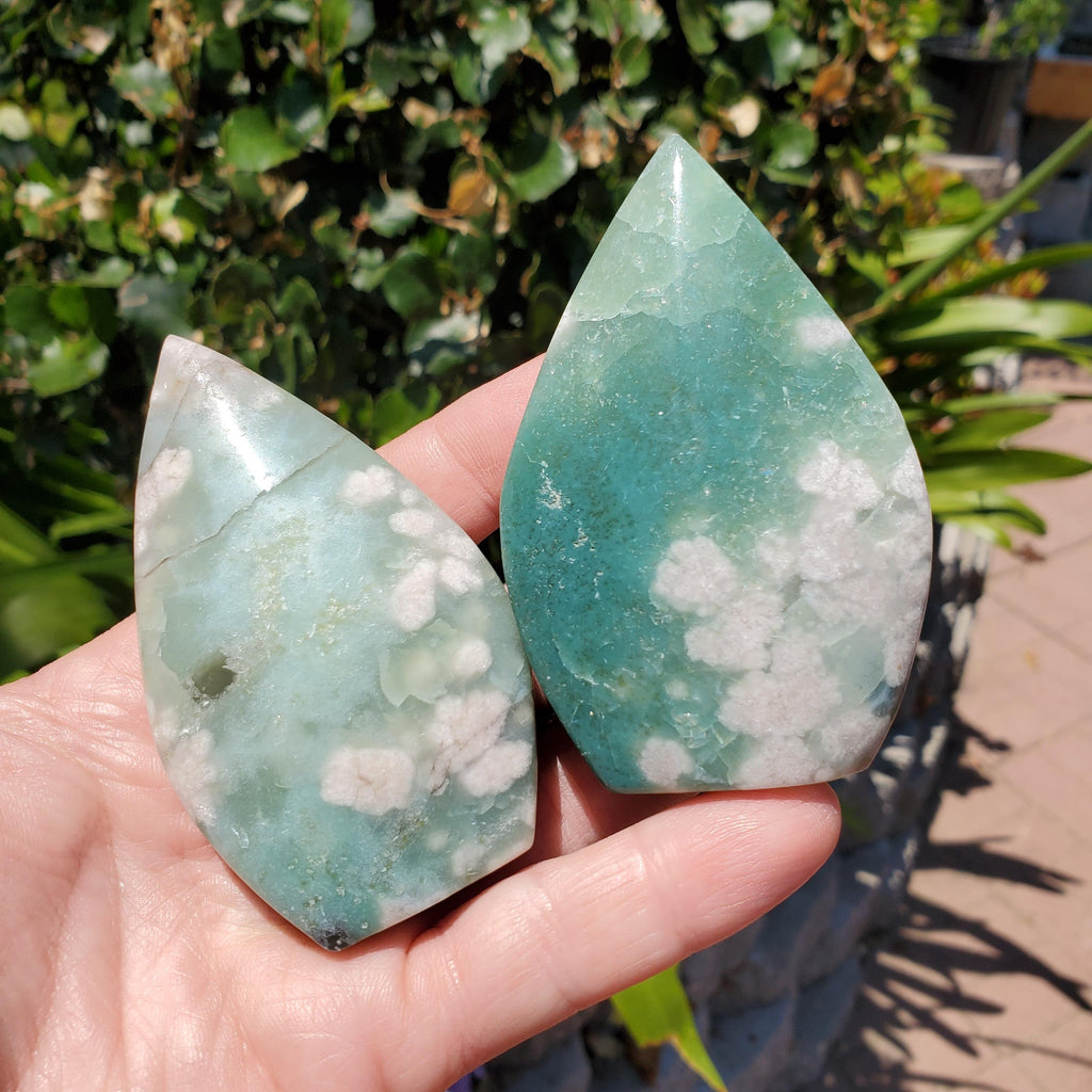 Green Flower Agate Flame - Gentle, Nourishing, Growth, New Beginnings - Flower Agate Crystal Flame Healing Gemstone