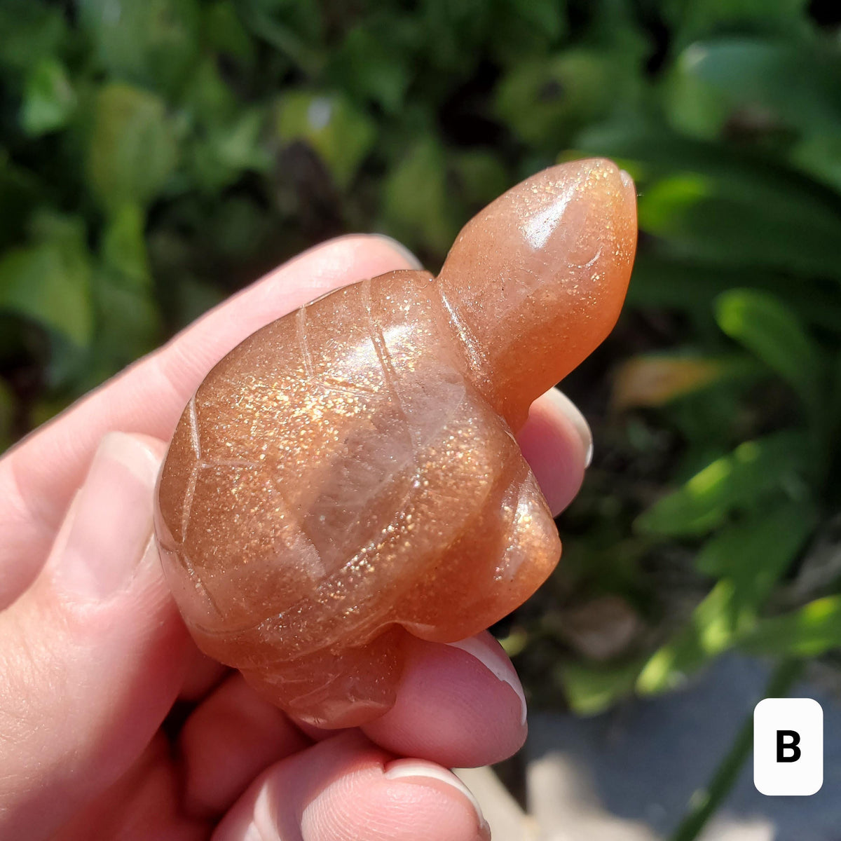 Sunstone Turtle - Uplifting, Excitement, Creativity, Carries Energy of the Sun - Flashy Crystal Turtle Healing Gemstone