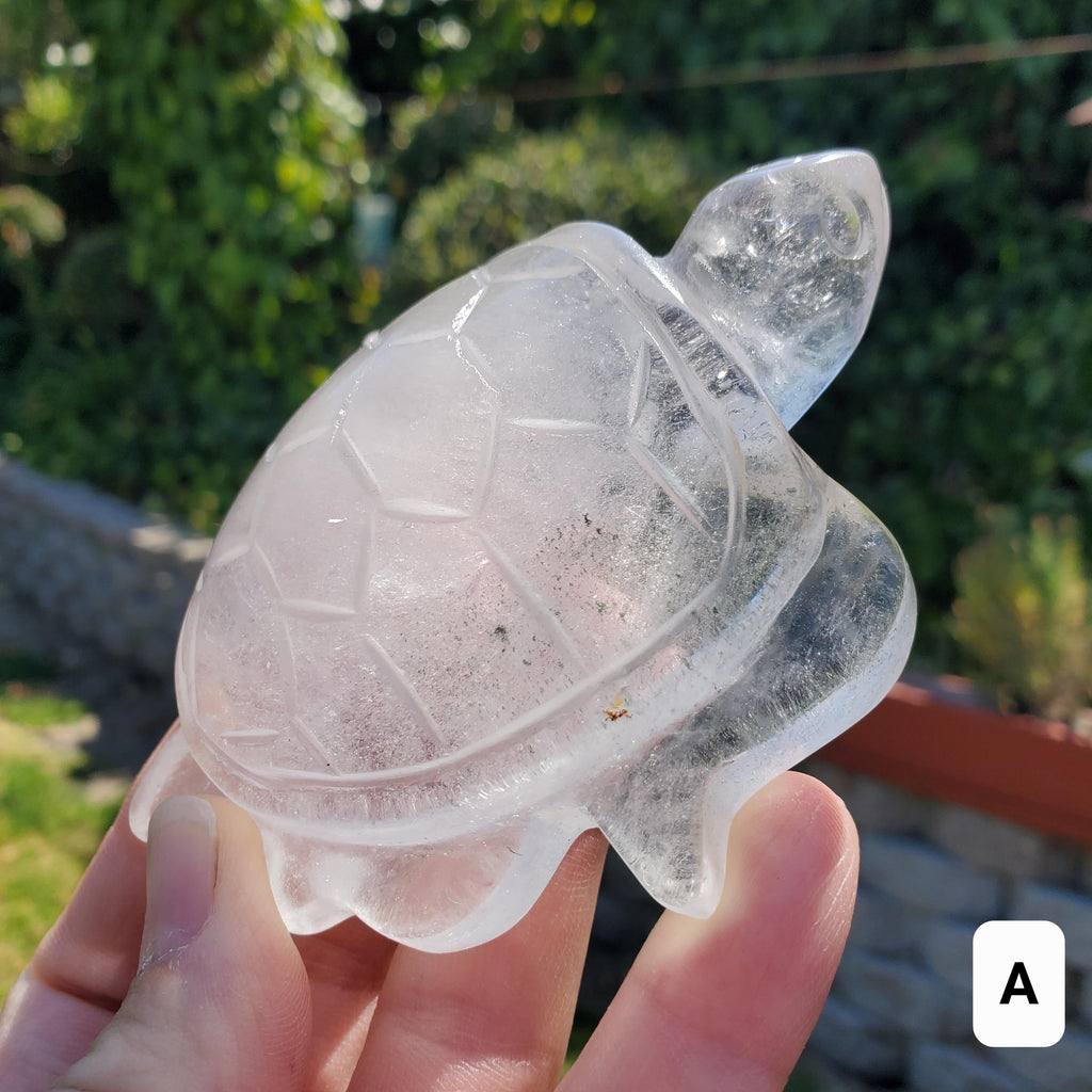 Quartz Turtle - Counteracts Negativity, Energizes Positivity - Crystal Turtle Carving Healing Gemstone Tortoise Figurine Paperweight