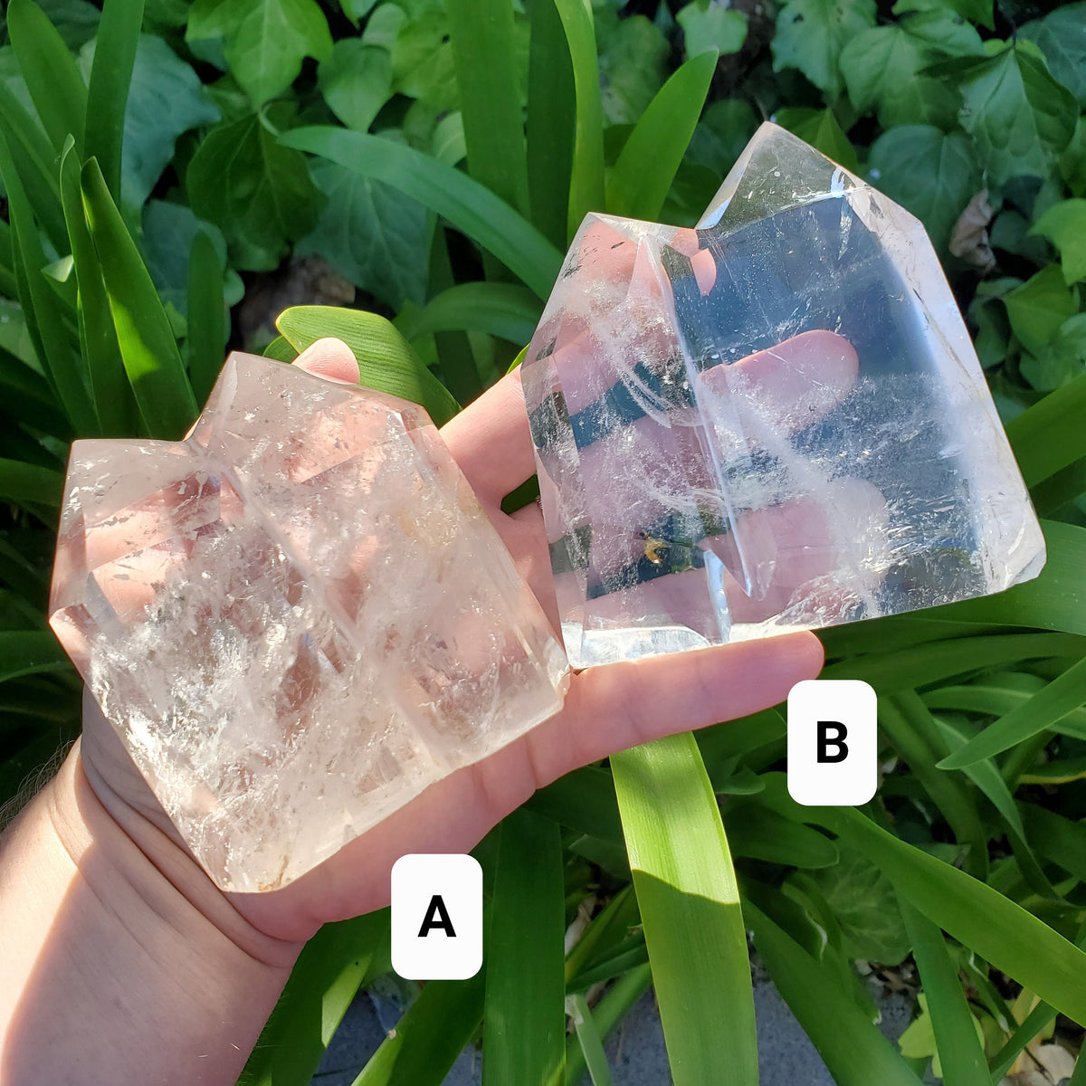 Chunky Double Point Quartz Tower - Counteracts Negativity, Energizes Positive Energy, Cleanses Aura - Clear Quartz Crystal Healing Gemstone